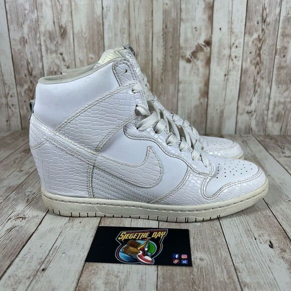 Nike‎ sky high white Croc print - Womens 8.5 - Picture 1 of 8
